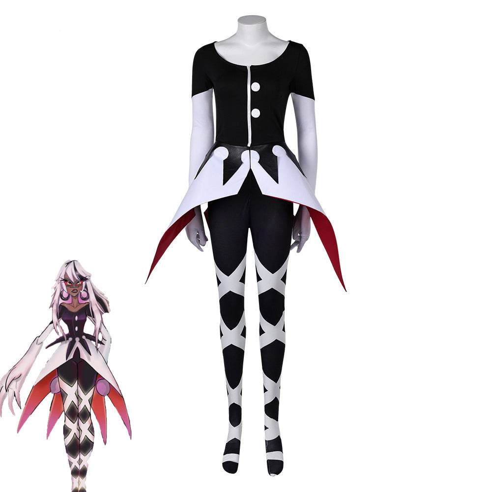 Hazbin Hotel Carmilla Carmine Cosplay Costume Women Black Jumpsuit Party Carnival - zzcosplay