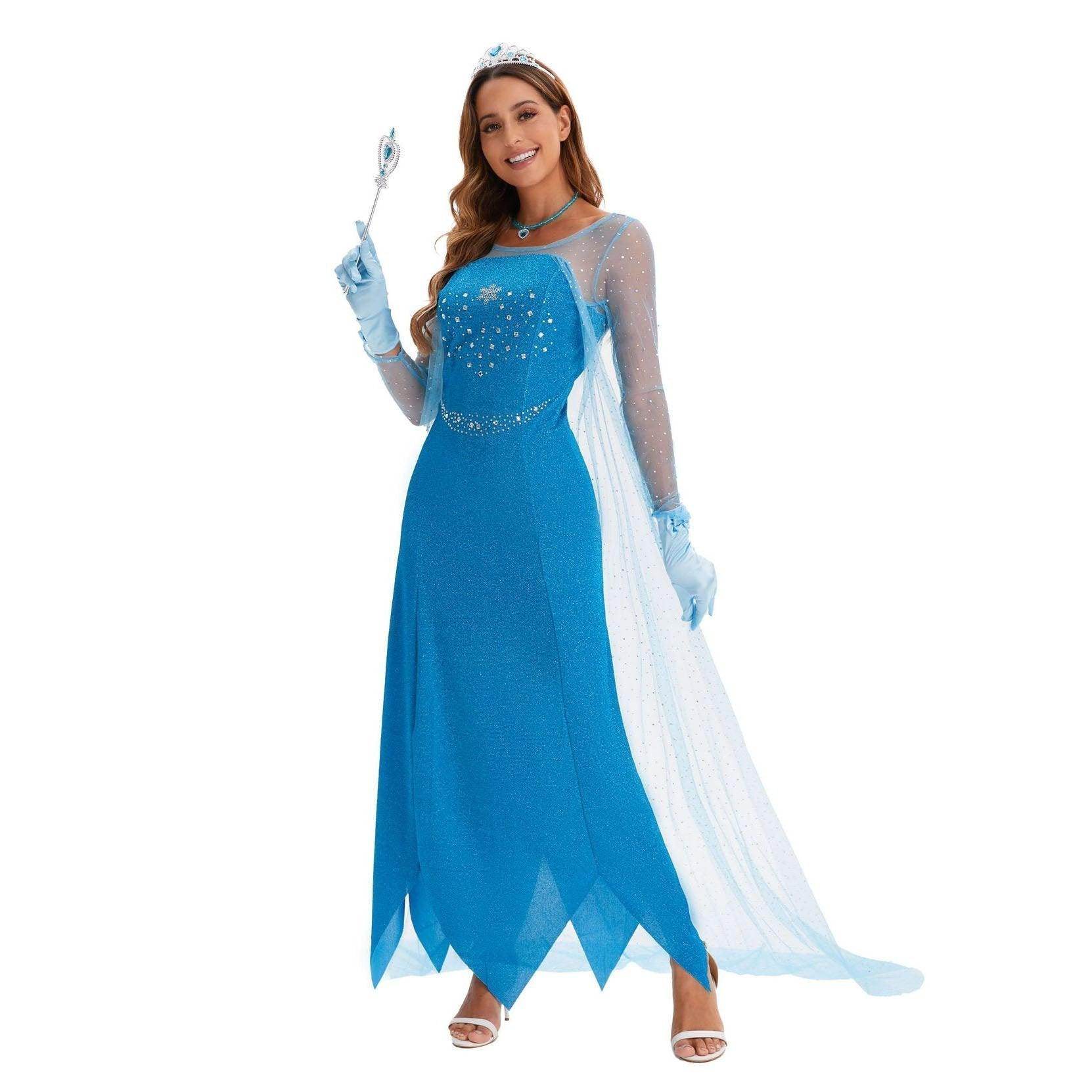 2024 New Elsa Frozen Queen Costume Carnival Cosplay Suit - zzcosplay