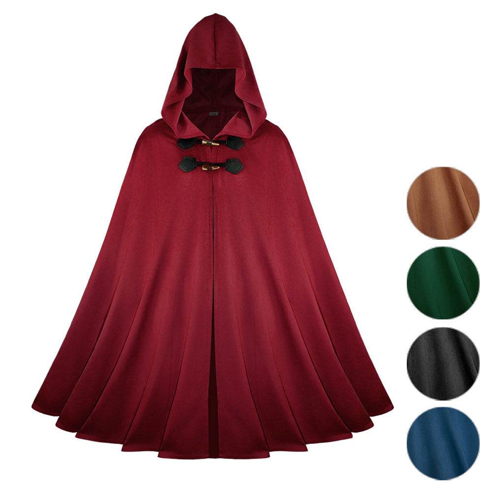 Medieval Suede Cape Halloween Retro Cloak Battle Warrior Role Play Cosplay Costume - zzcosplay