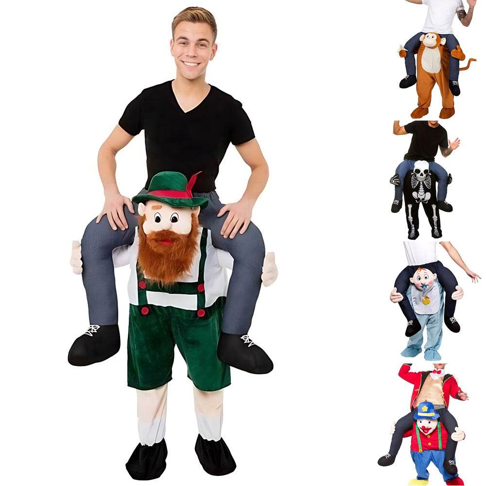 Baby Clown Skull Green Harness Monkey Funny Puppet Costumes - zzcosplay