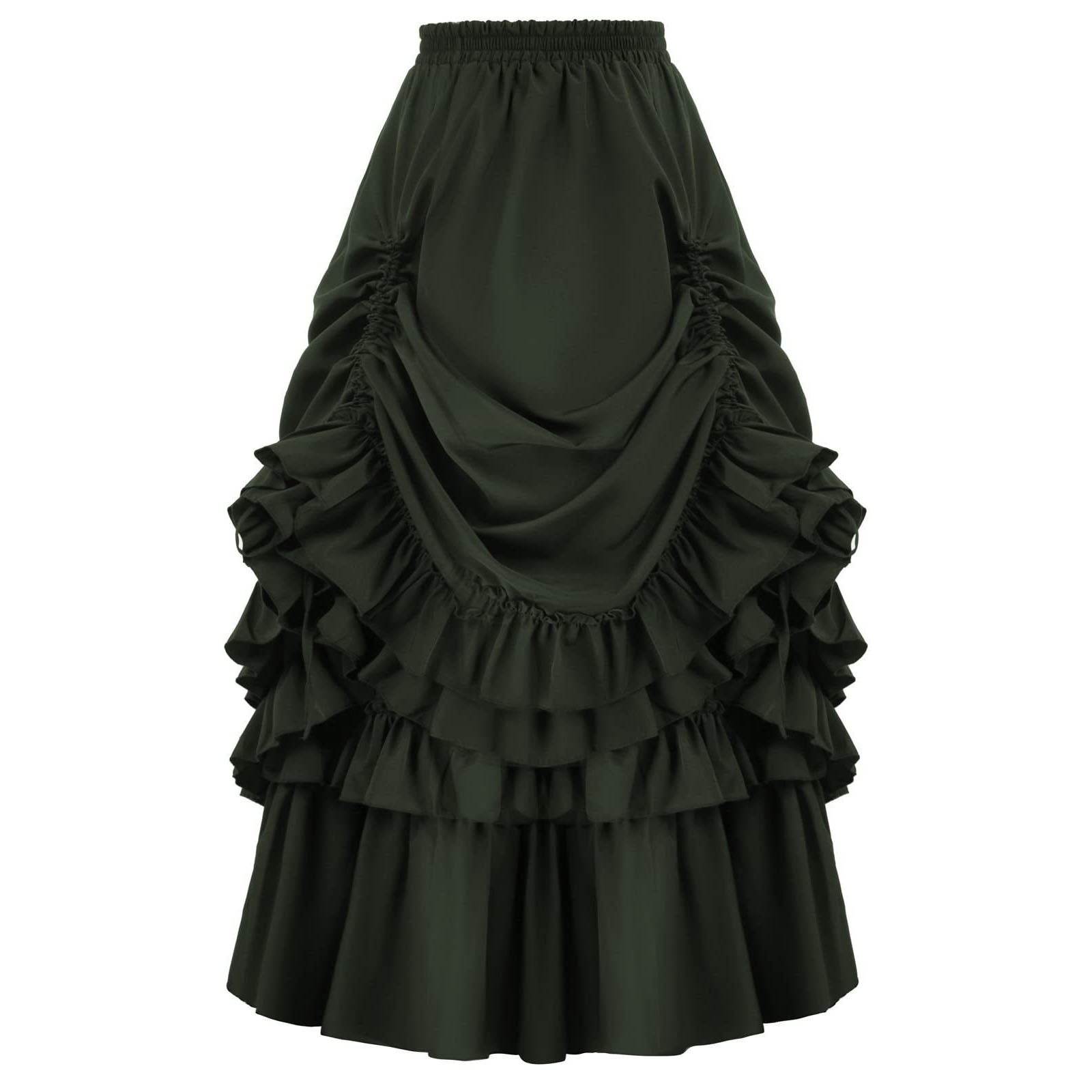 Medieval Retro Style Women's Waist Dance Skirt Dress - zzcosplay