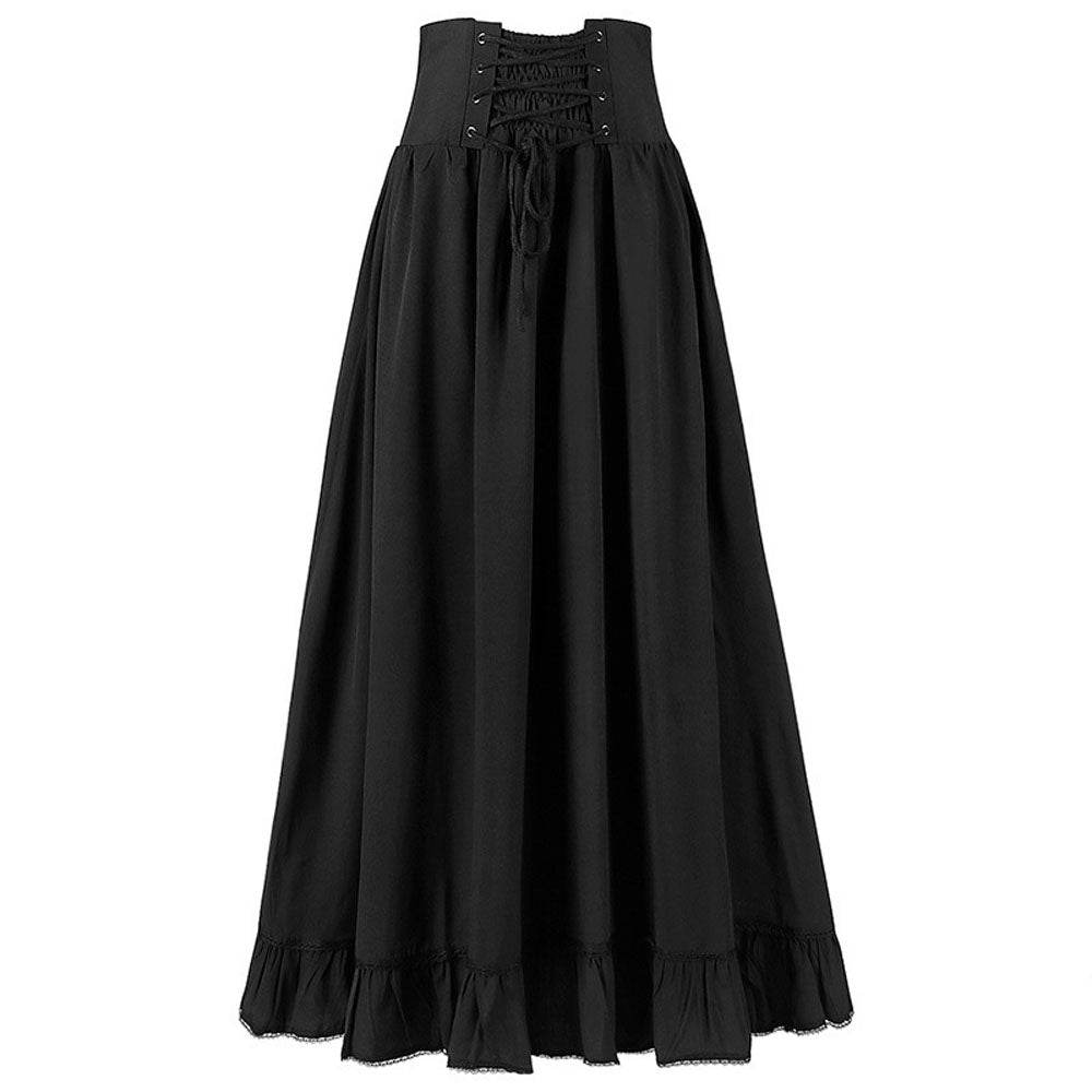 Medieval Women's Retro Style Waist Dance Skirt Dress - zzcosplay