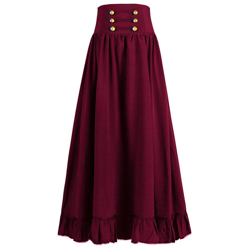 Medieval Women's Retro Style Waist Dance Skirt Dress - zzcosplay