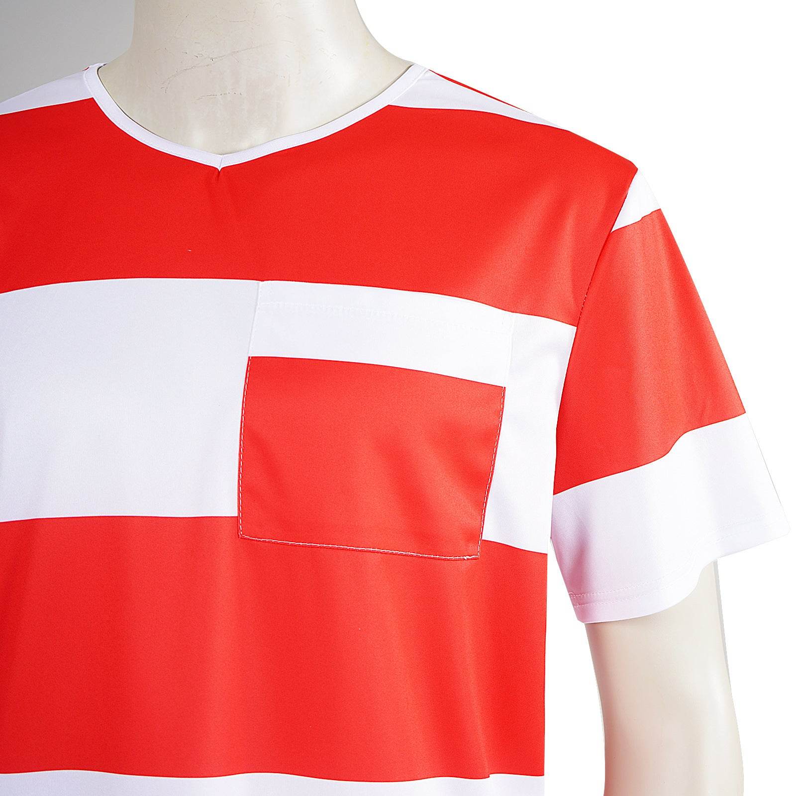 Halloween prison striped prisoner uniform role play adult costume - zzcosplay