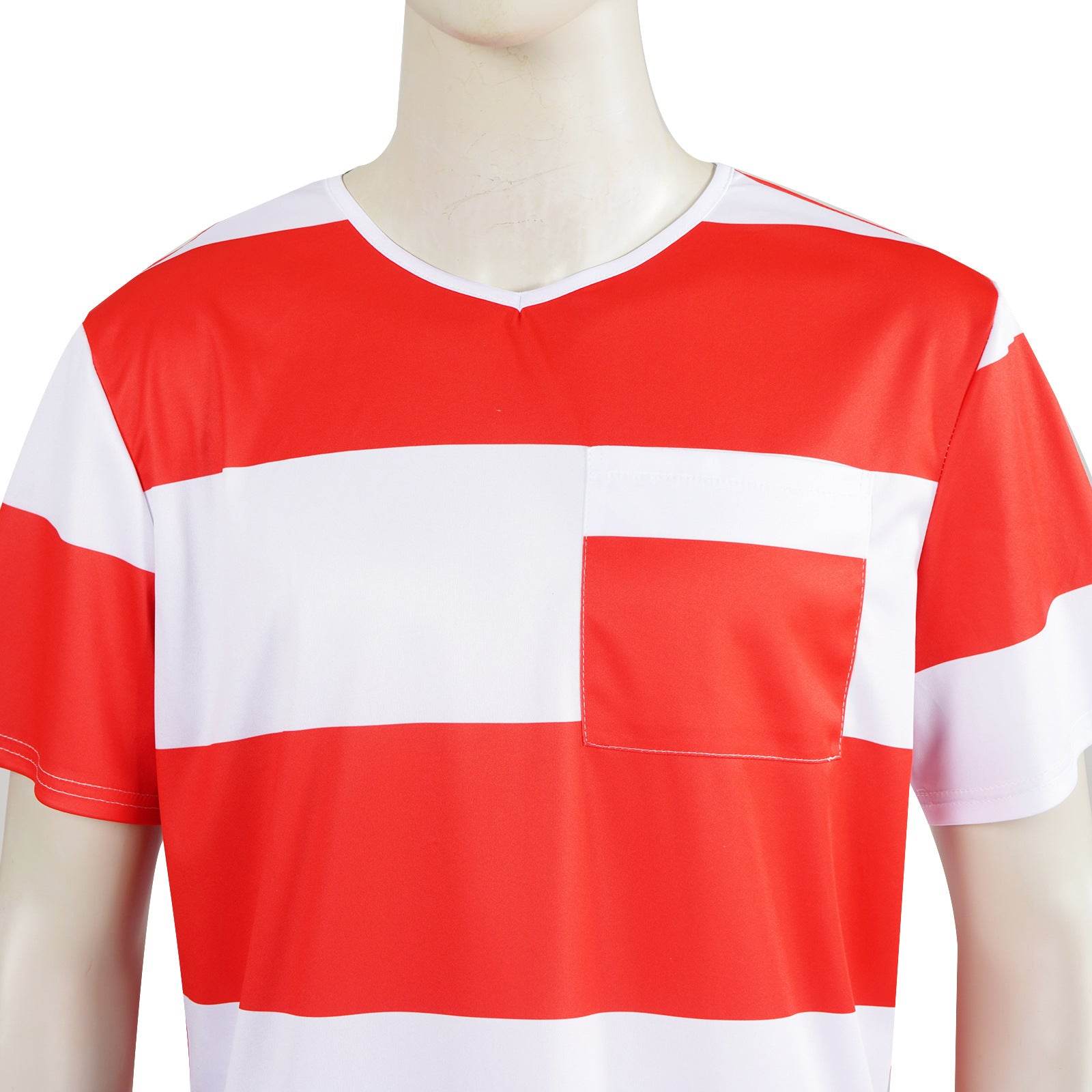 Halloween prison striped prisoner uniform role play adult costume - zzcosplay