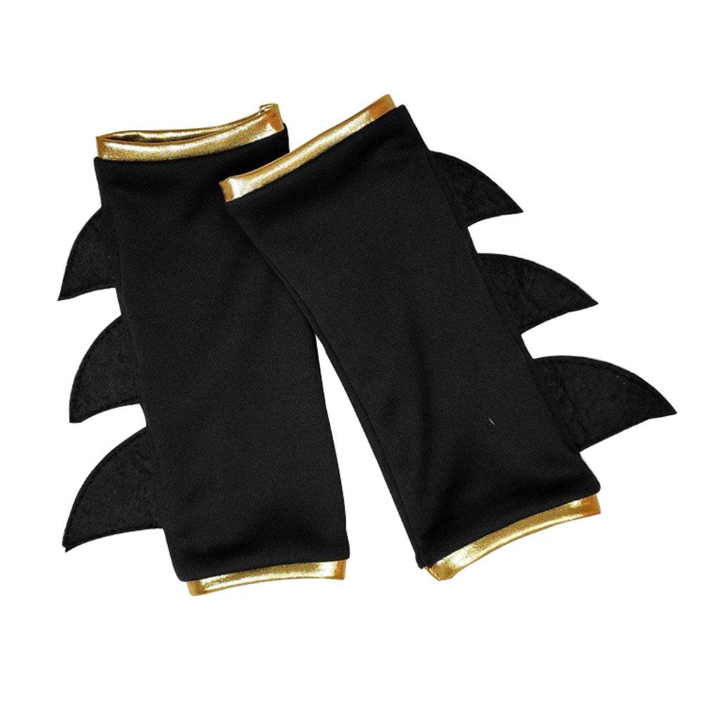 Black Bat man Costume Halloween For Kids Girl Full Set With Cape - zzcosplay