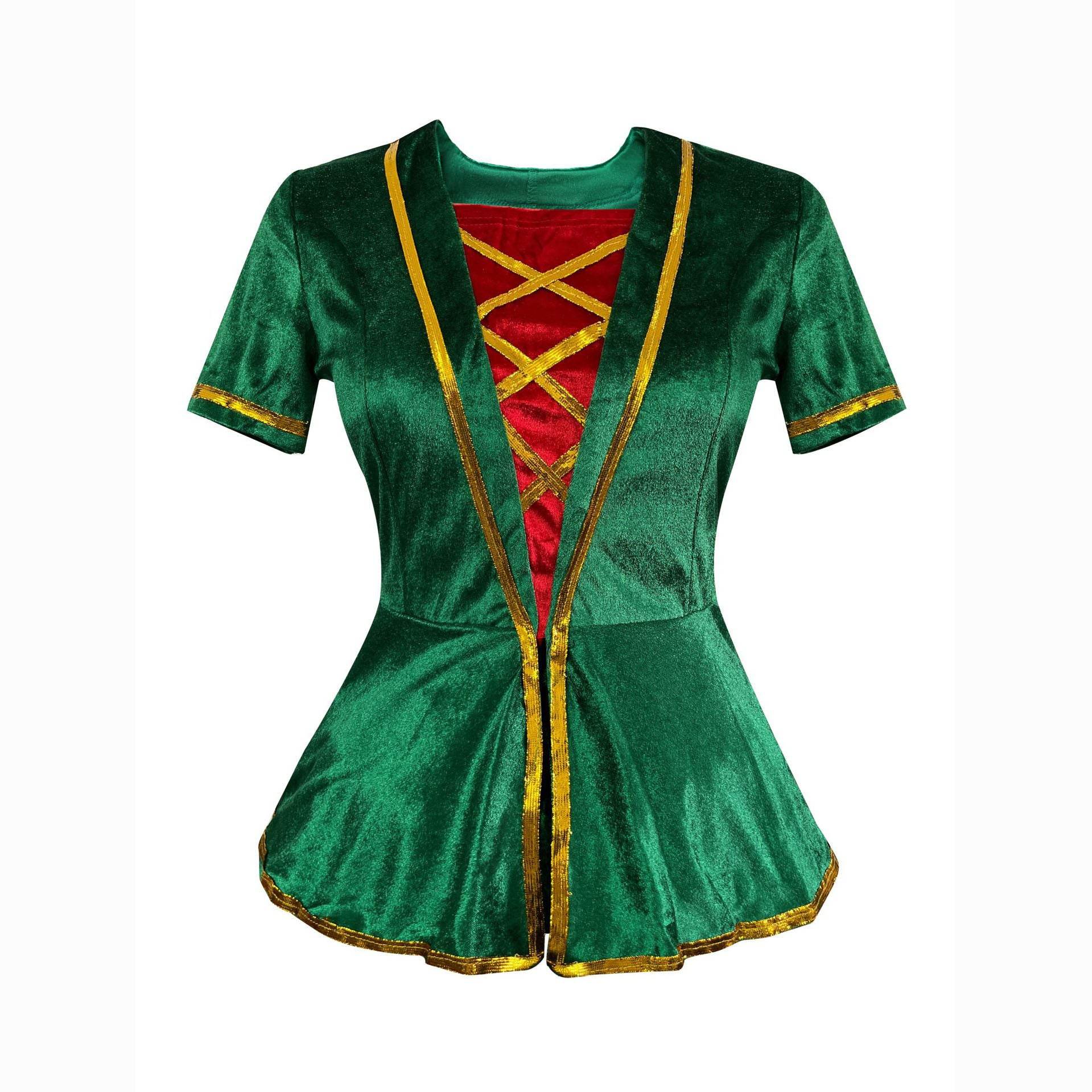Green Christmas Party dress Costume adult couple stage costume - zzcosplay