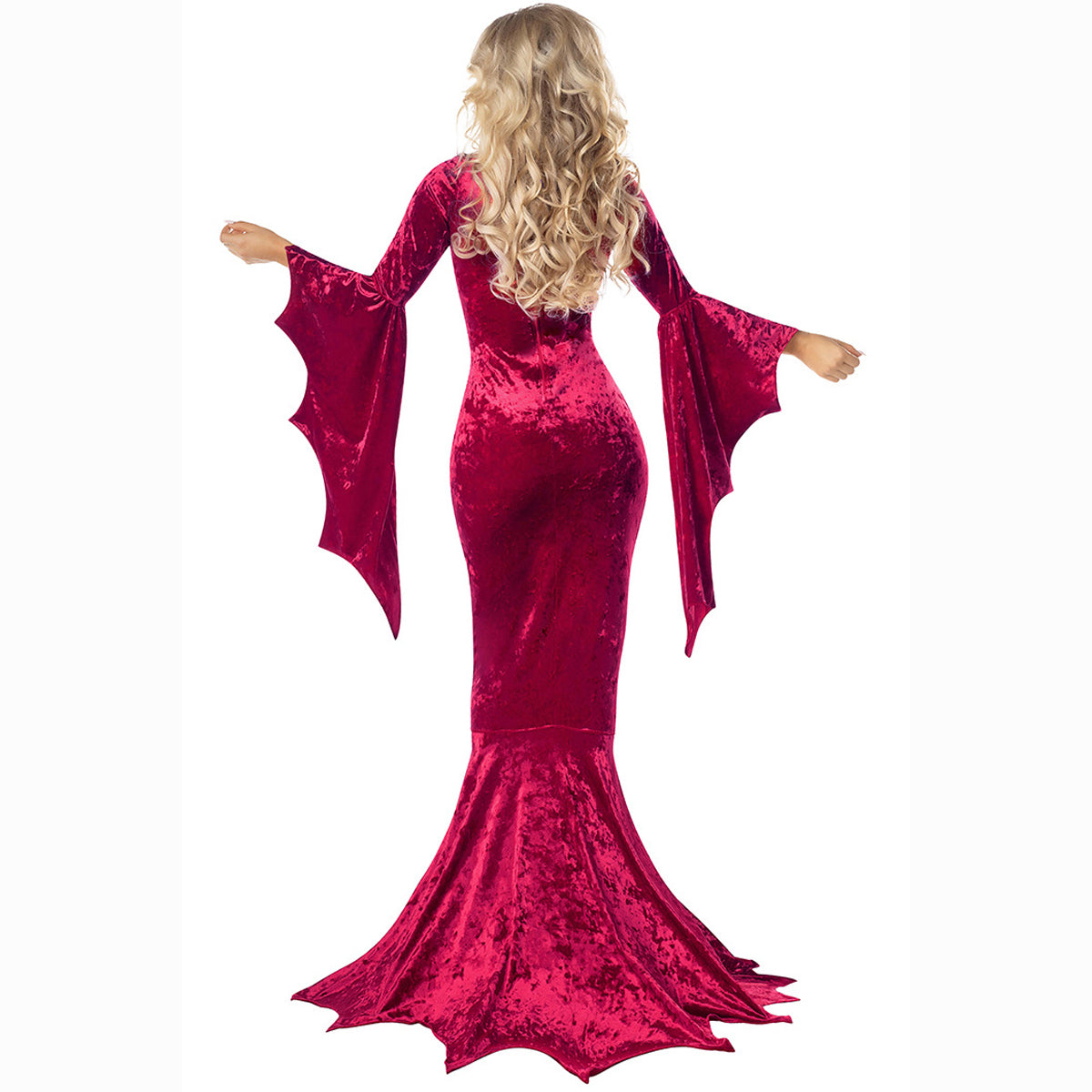 Halloween Bat Witch Ghost Bride Costume Vampire Dress for Women - ZZCOSPLAY