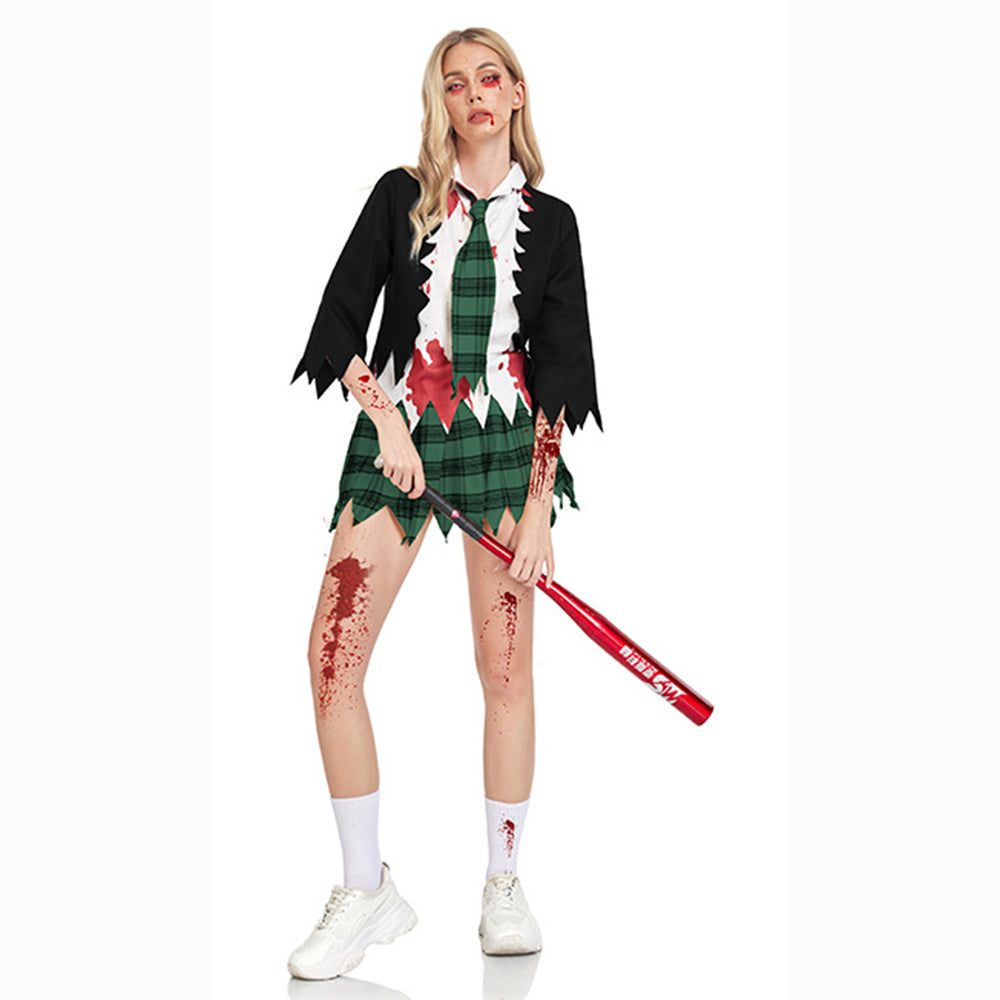 College Vampire Outfit Horror Zombie Student Uniform Party Women Halloween - ZZCOSPLAY