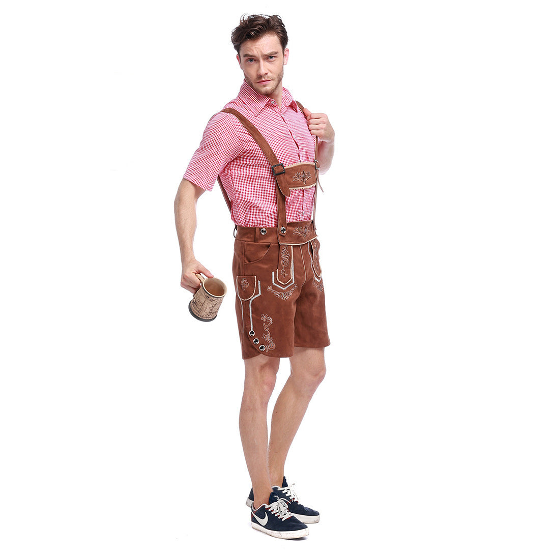 Men German Oktoberfest Outfit Beer Waiter Halloween Costume - ZZCOSPLAY