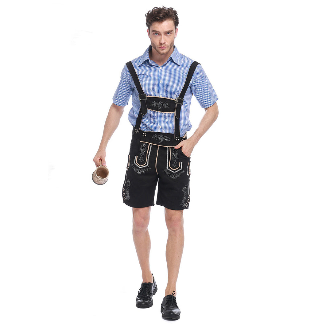 Men German Oktoberfest Outfit Beer Waiter Halloween Costume - ZZCOSPLAY