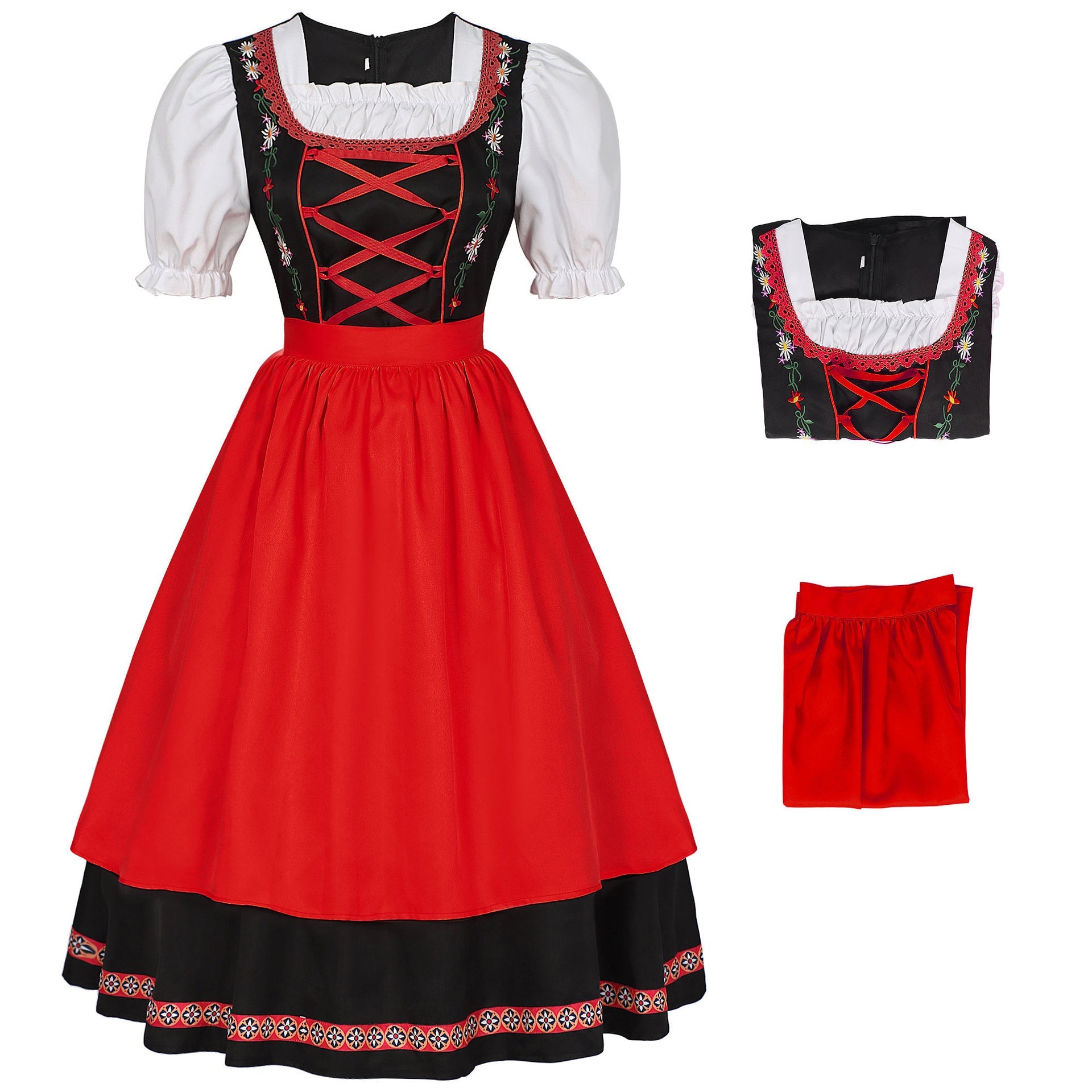German Oktoberfest Bavarian Nation Costume Overalls Set Halloween Carnival Outfit - ZZCOSPLAY