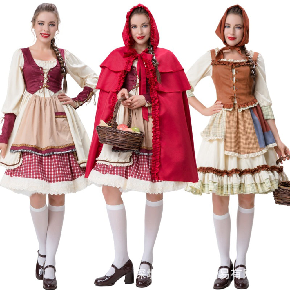Little Red Riding Hood Halloween Dress Costume Maid Stage Suit - ZZCOSPLAY