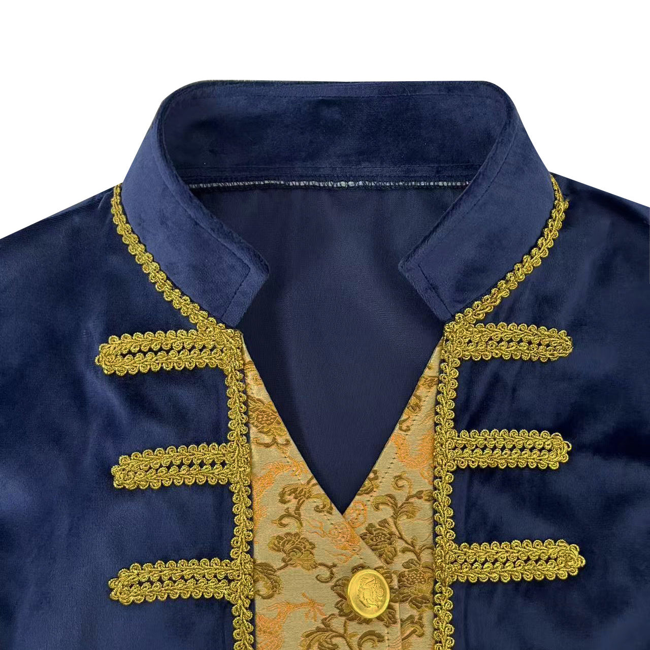 Men's Blue Beauty and the Beast Prince Costume Medieval Tailcoat Gothic Frock Coat - ZZCOSPLAY