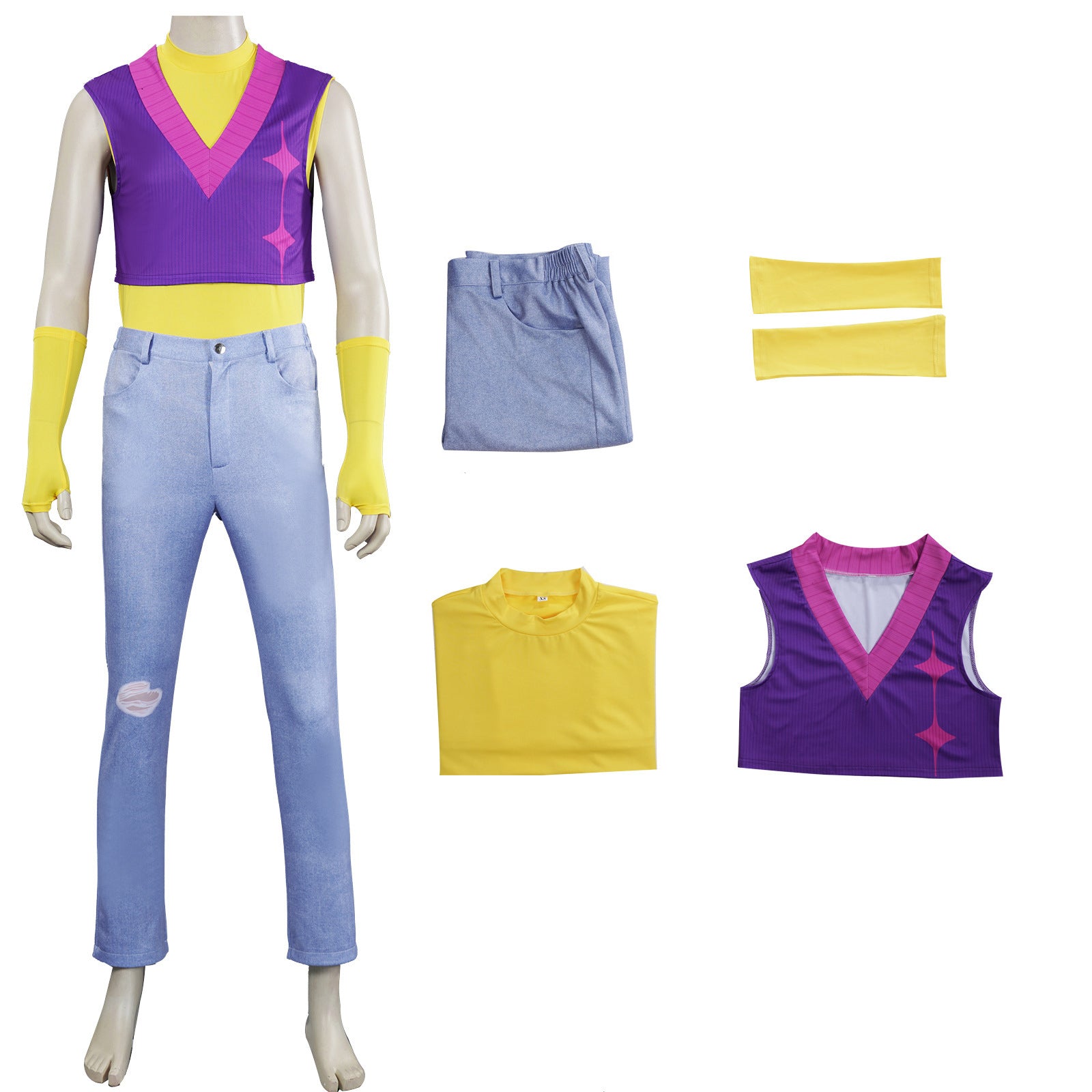 KPop Demon Hunters Mystery Soda Cosplay Costume Pop Purple Top Pants Set - ZZCOSPLAY