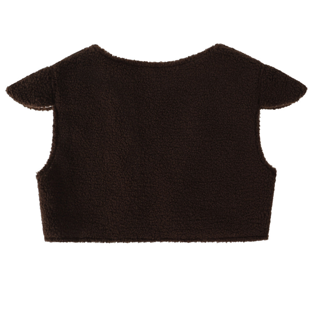 Shrek Green Monster Cosplay Mens Costume Halloween Full fleece Vest Outfit Set - ZZCOSPLAY