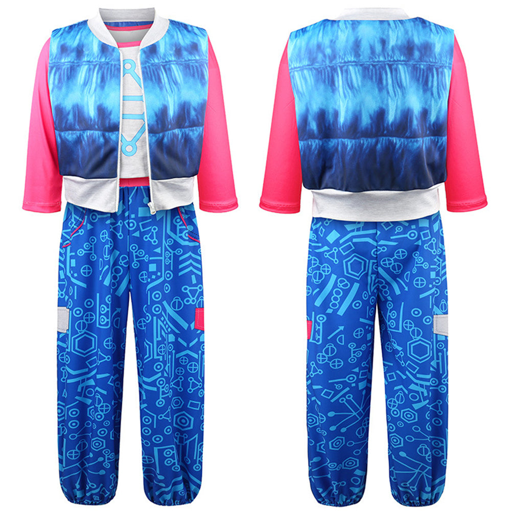 Zombies 4 Addison Costume for Kids Girls Cheerleader Dress Up 3PCS Halloween - ZZCOSPLAY