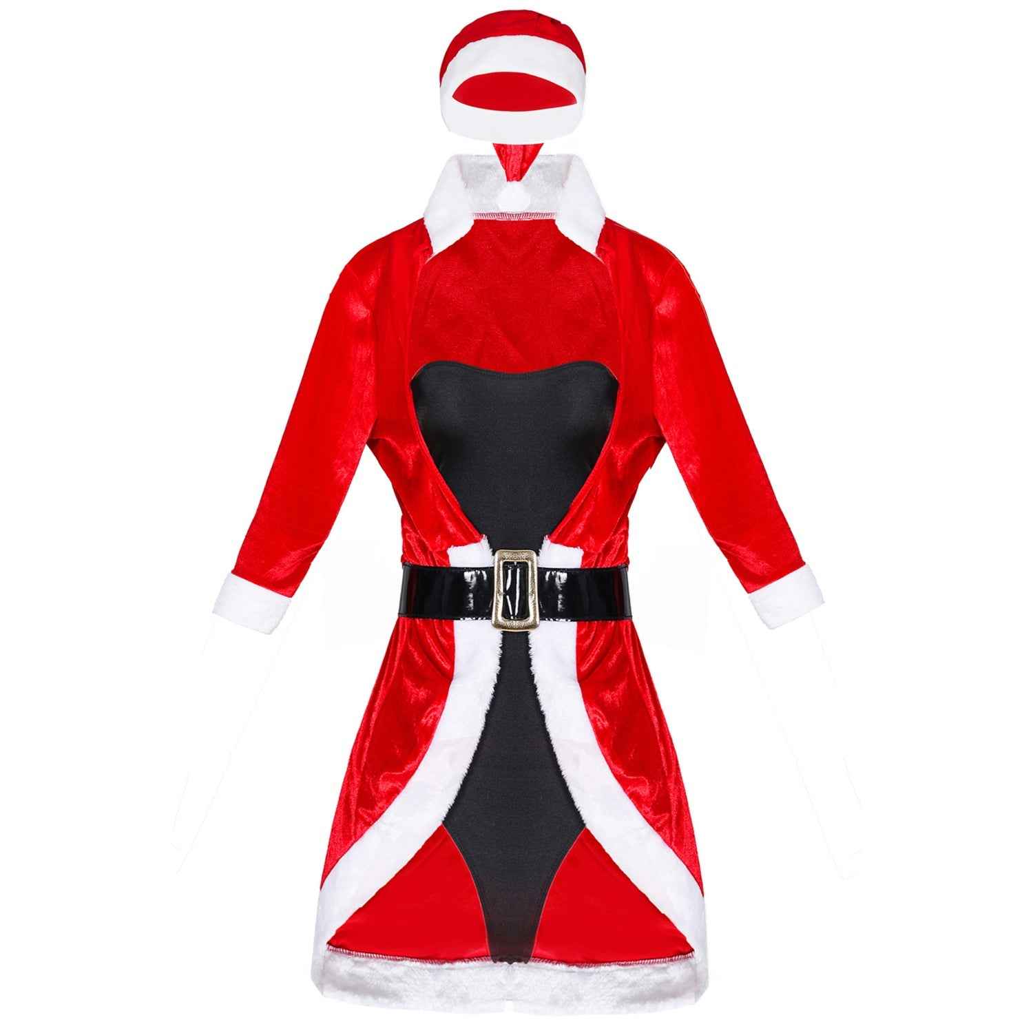 Women Christmas Costume Tuxedo Dress and Jumpsuit Costume Set