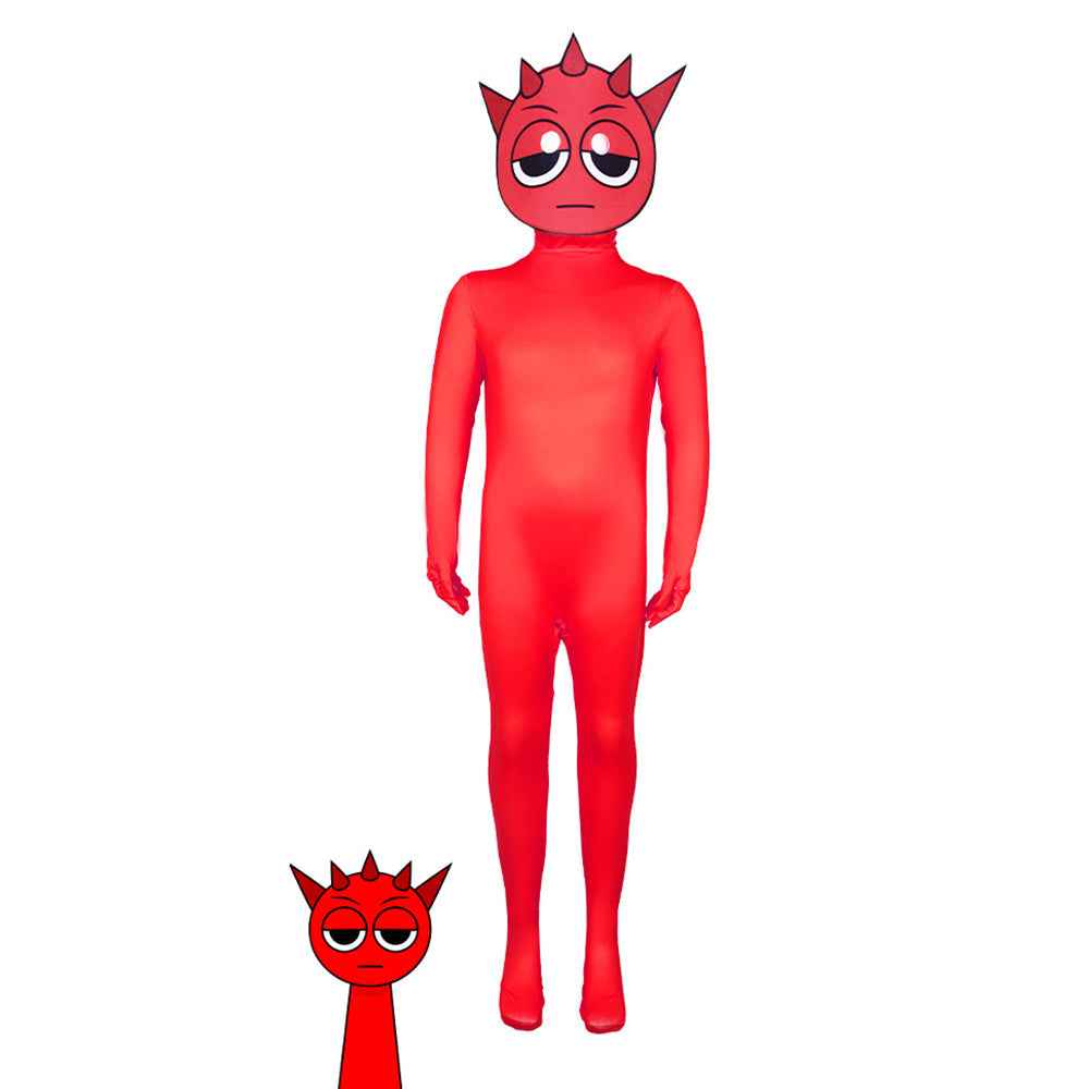 Sprunki Incredibox Costume Jumpsuit Bodysuit Halloween Kids Adult