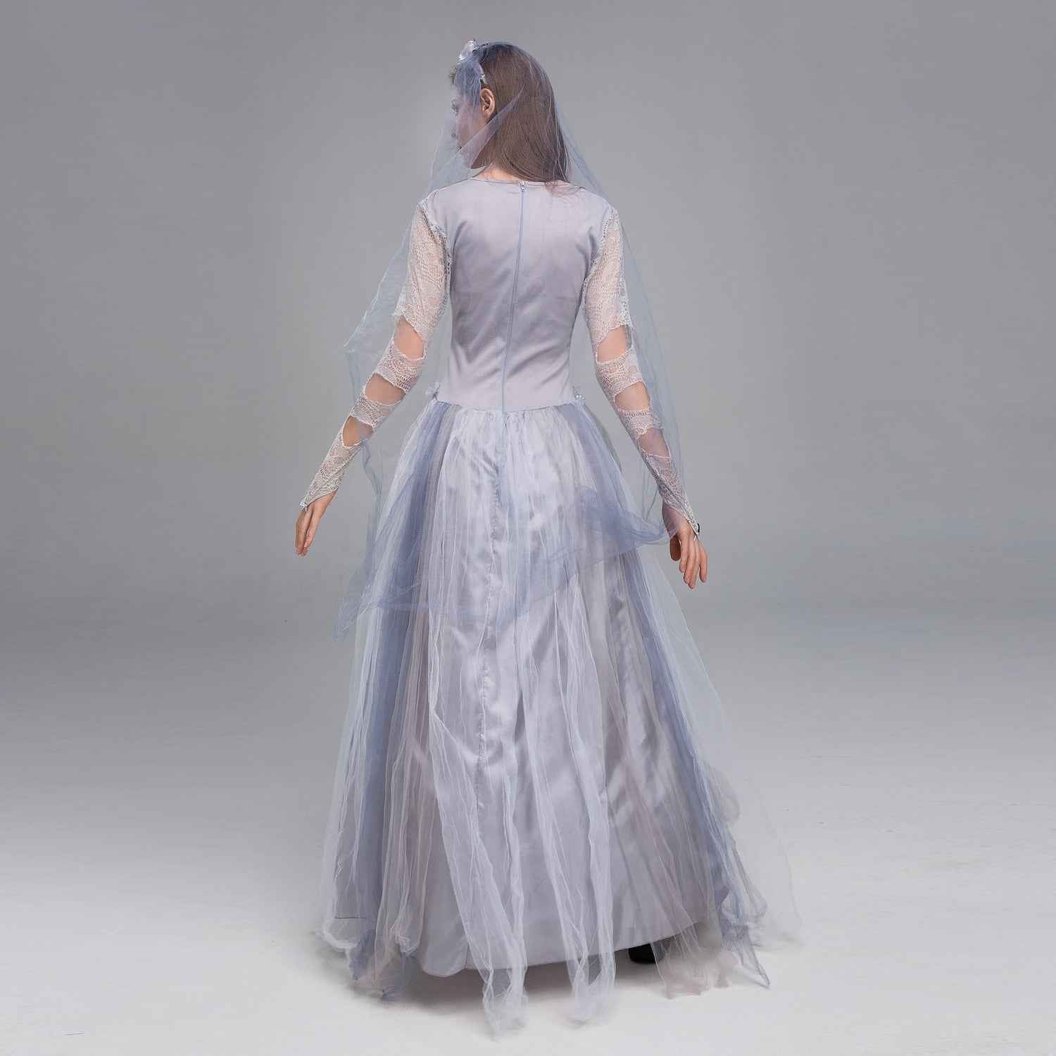 Ghost Corpse Bride Costume Dress Zombie Scary Horror Halloween