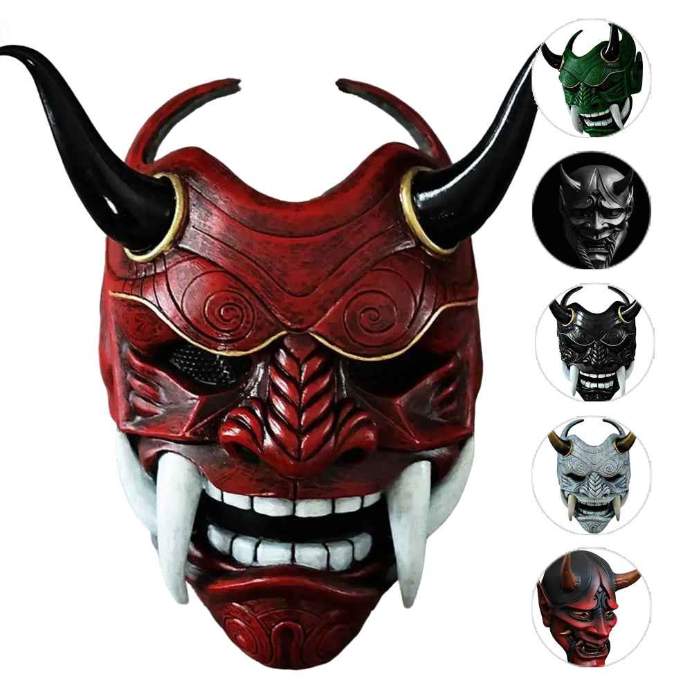 Oni mask Red Black Japanese Hannya Cosplay Halloween