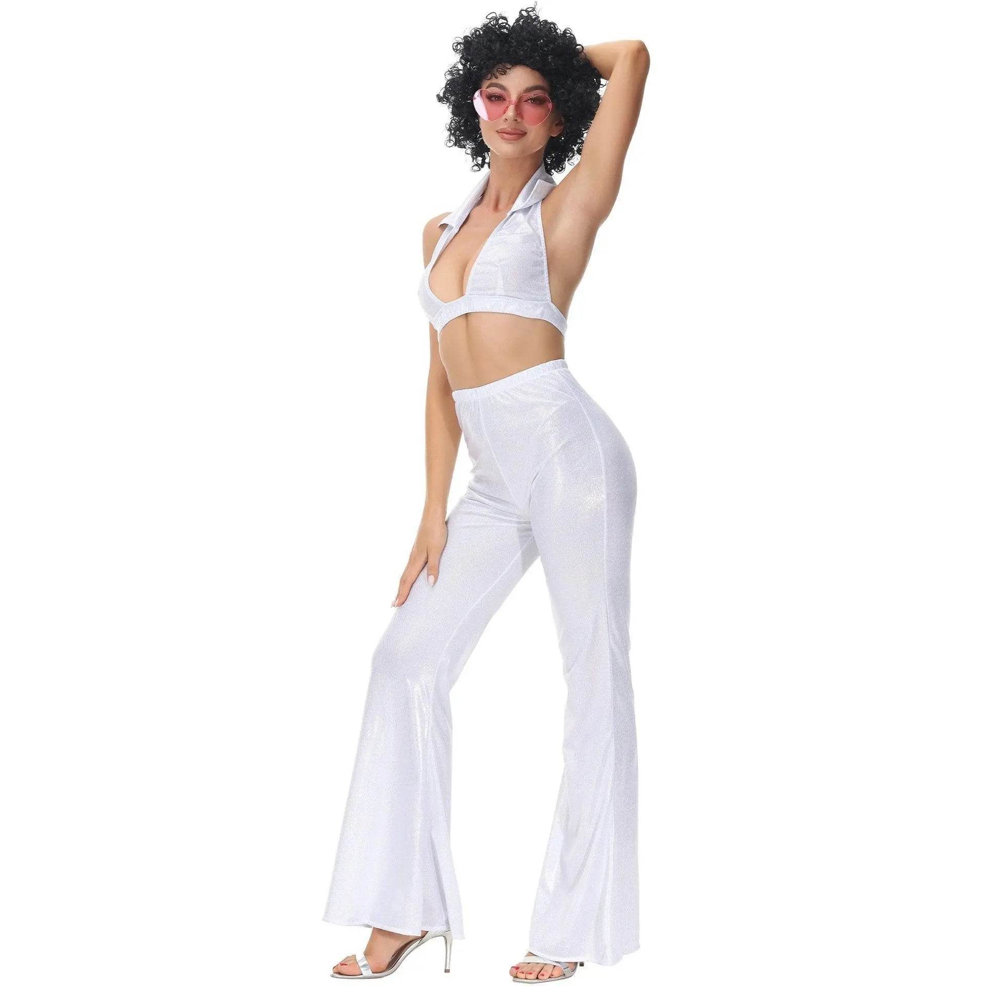 80s Retro Disco Costumes Fancy Dress Cosplay Halloween Outfit For Female - zzcosplay