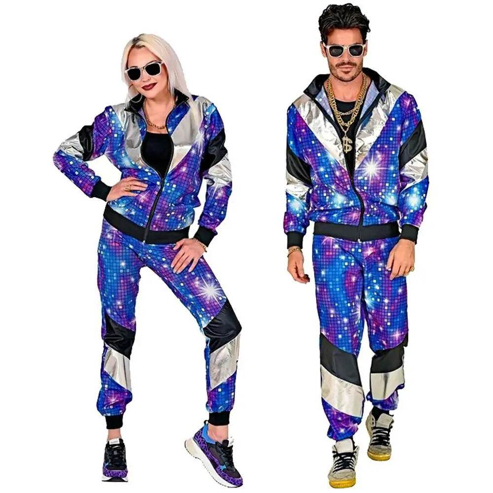 80s Retro Disco Hip Hop Fancy Dress Adult Costume Outfits Carnival Suit - zzcosplay