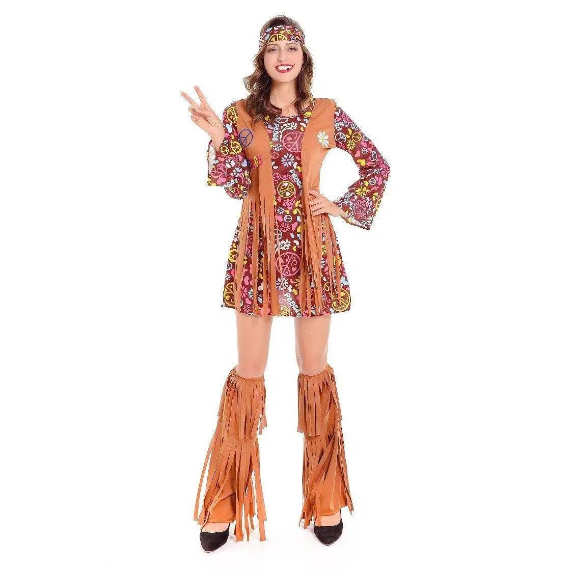 Adult Peace and Love Hippie Costume Party Halloween Women's Tassel - zzcosplay