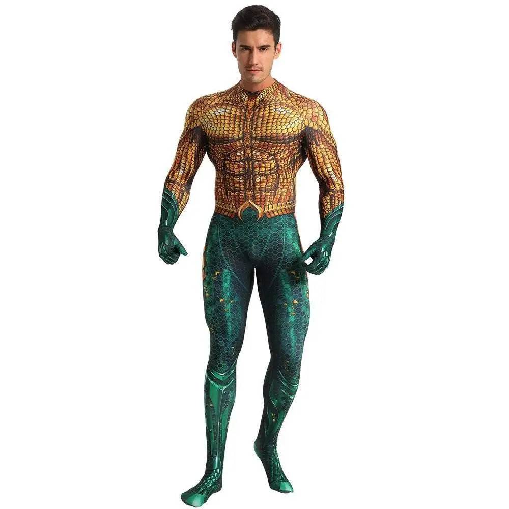 Aquaman 2 Costume Arthur Cosplay Bodysuit Halloween Fancy Cosplay Carnival Suit - zzcosplay