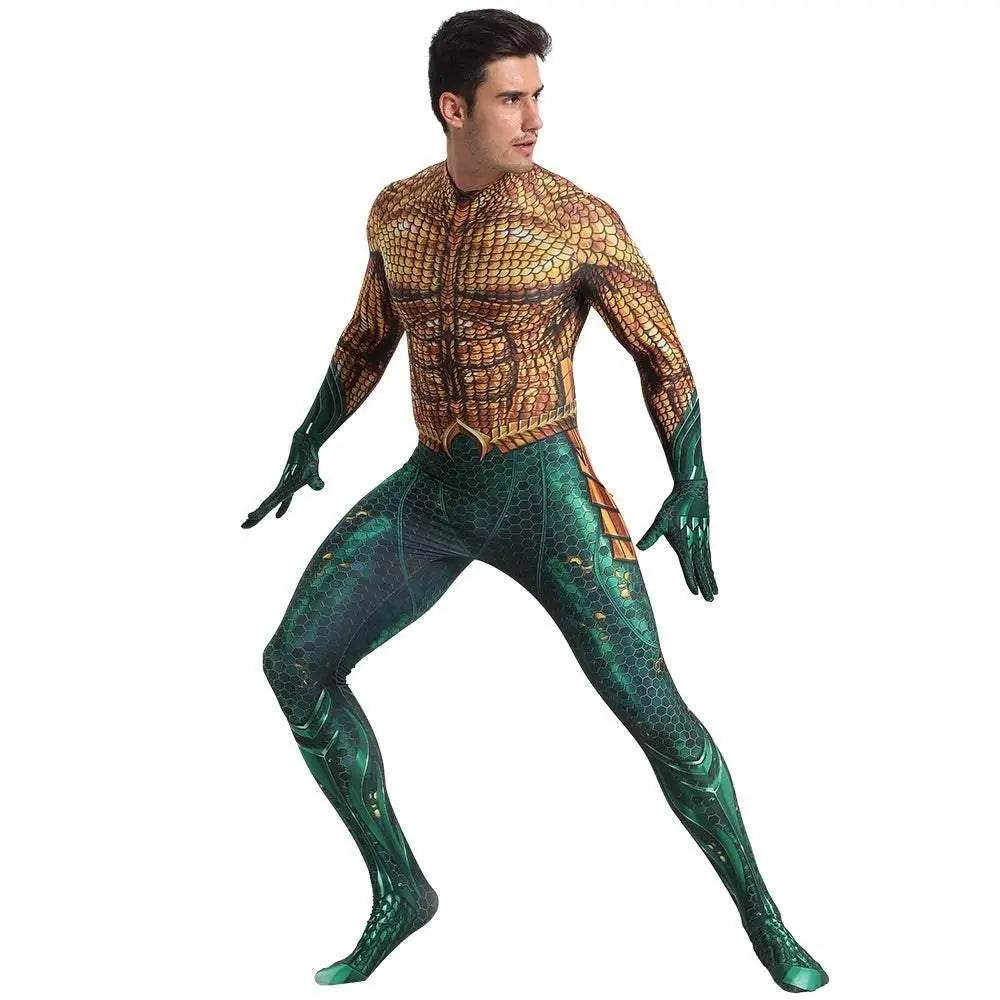 Aquaman 2 Costume Arthur Cosplay Bodysuit Halloween Fancy Cosplay Carnival Suit - zzcosplay