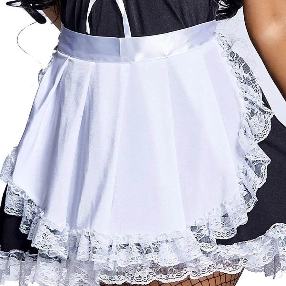 Black and white suspenders Japanese style maid Costume work clothes housekeeper lace short skirt - zzcosplay