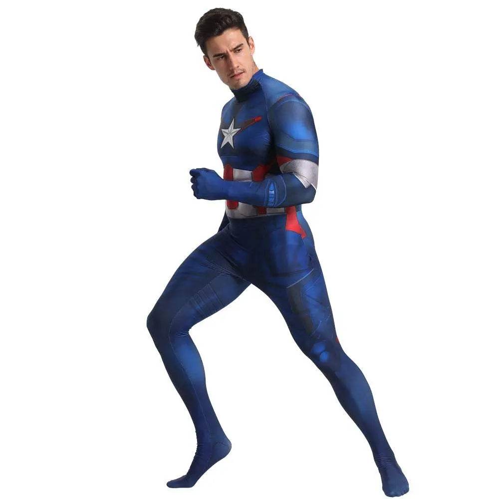 Captain America Outfits Halloween Cosplay Costume Bodysuit - zzcosplay
