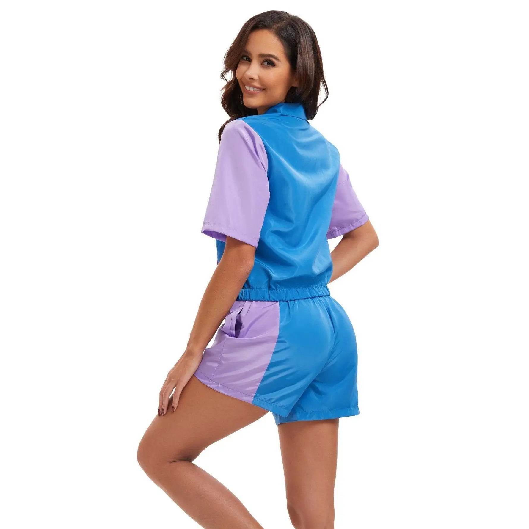 Carnival Disco Retro 80s Outfits Zipper Women's Sportswear Hip Hop Stage Costume - zzcosplay