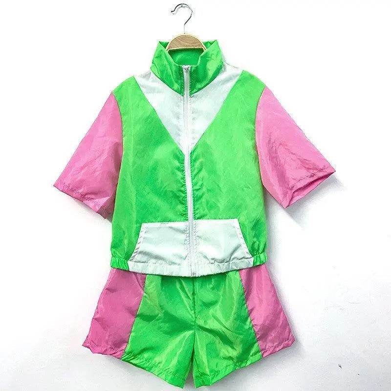 Carnival Disco Retro 80s Outfits Zipper Women's Sportswear Hip Hop Stage Costume - zzcosplay
