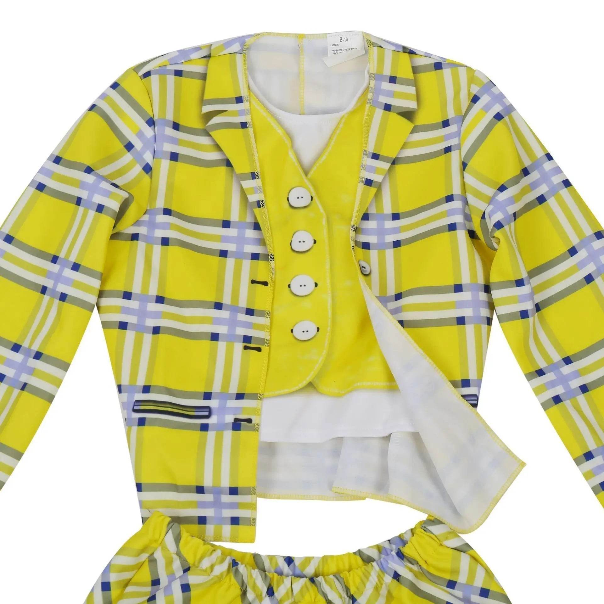 Clueless Cher Horowitz Girl Cosplay Costume School Uniform Suit Fancy Dress Halloween Outfit - zzcosplay