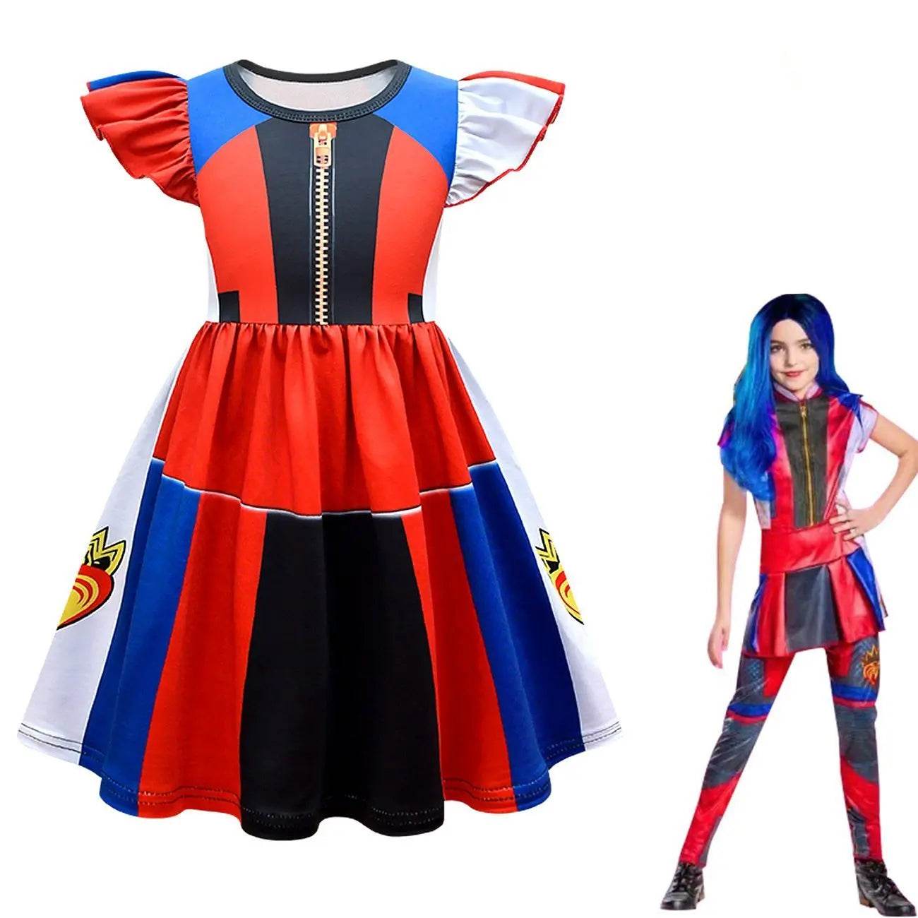 Descendants 3 Costume A-line skirt with flying sleeves Cosplay Dress - zzcosplay
