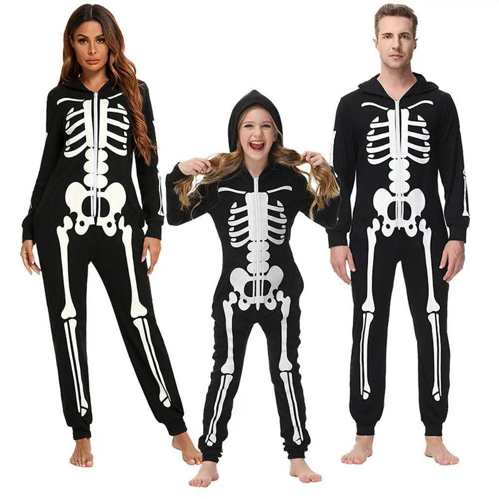 Fluorescent home costume horror pajamas Halloween costume Family Matching Costumes - zzcosplay