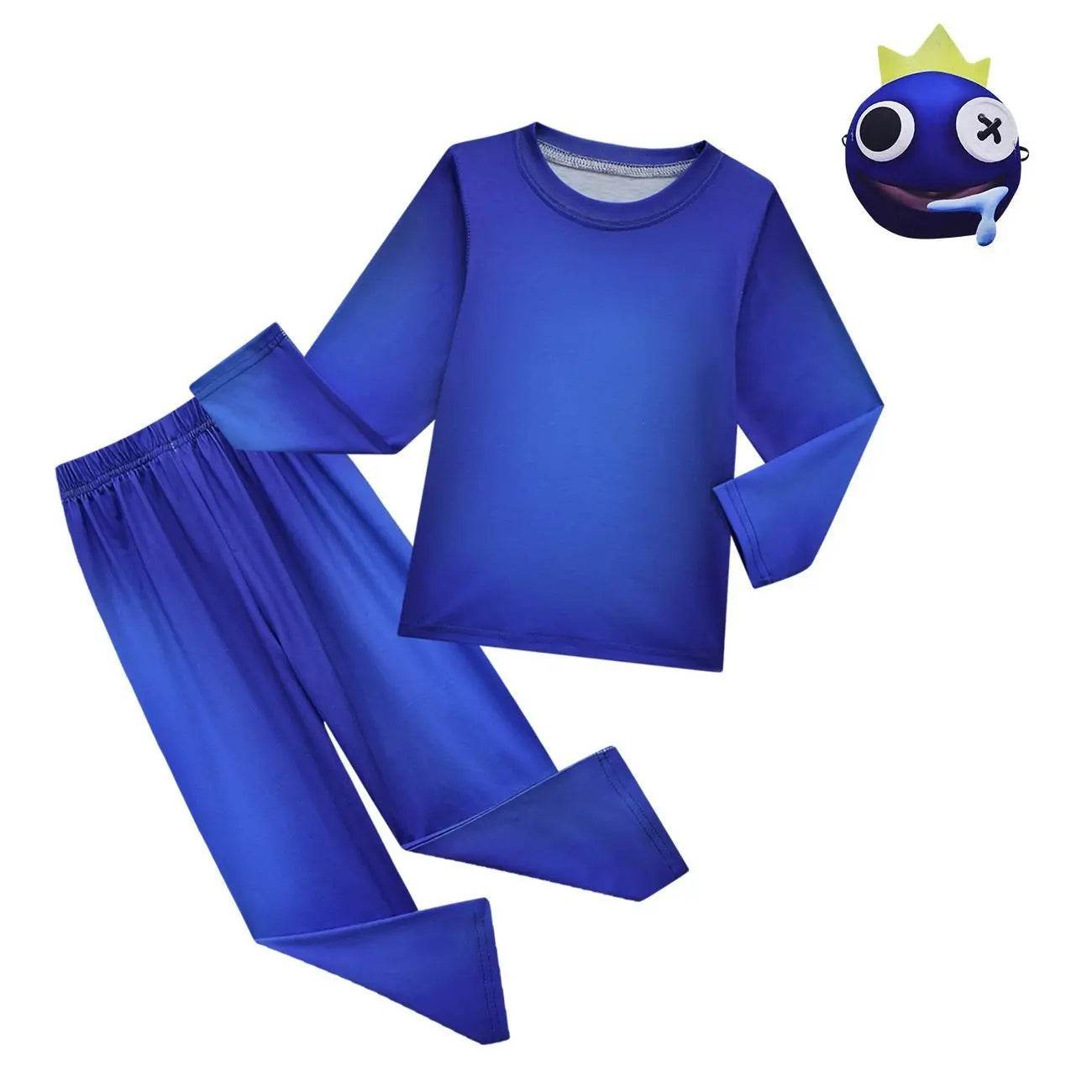Game Roblox rainbow friends Costume Cosplay Blue Monster Pajamas set For Kids - zzcosplay