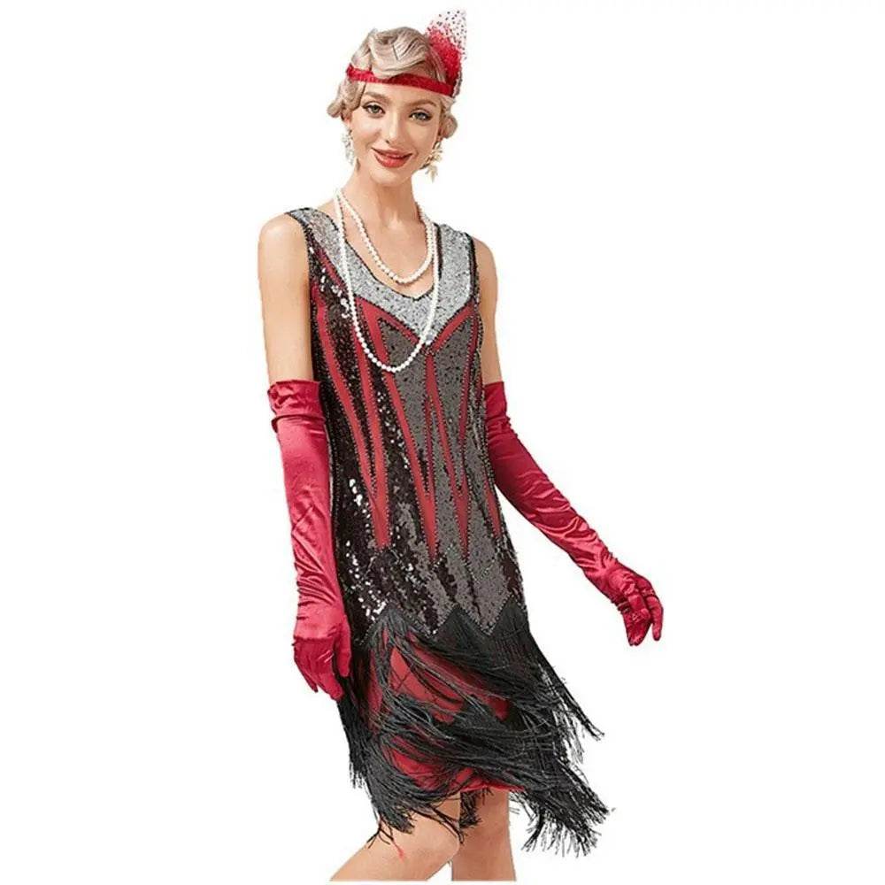 Gatsby 1920s Party Fringe Flapper Dress Retro Costume - zzcosplay