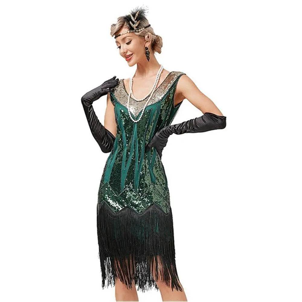 Gatsby 1920s Party Fringe Flapper Dress Retro Costume - zzcosplay