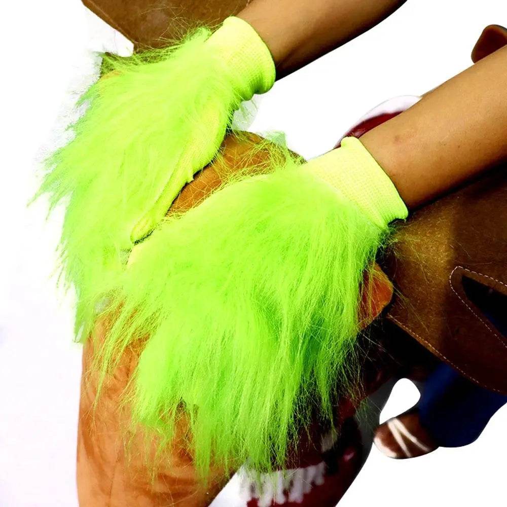 Green The Grinch Christmas Costumes Gloves - zzcosplay