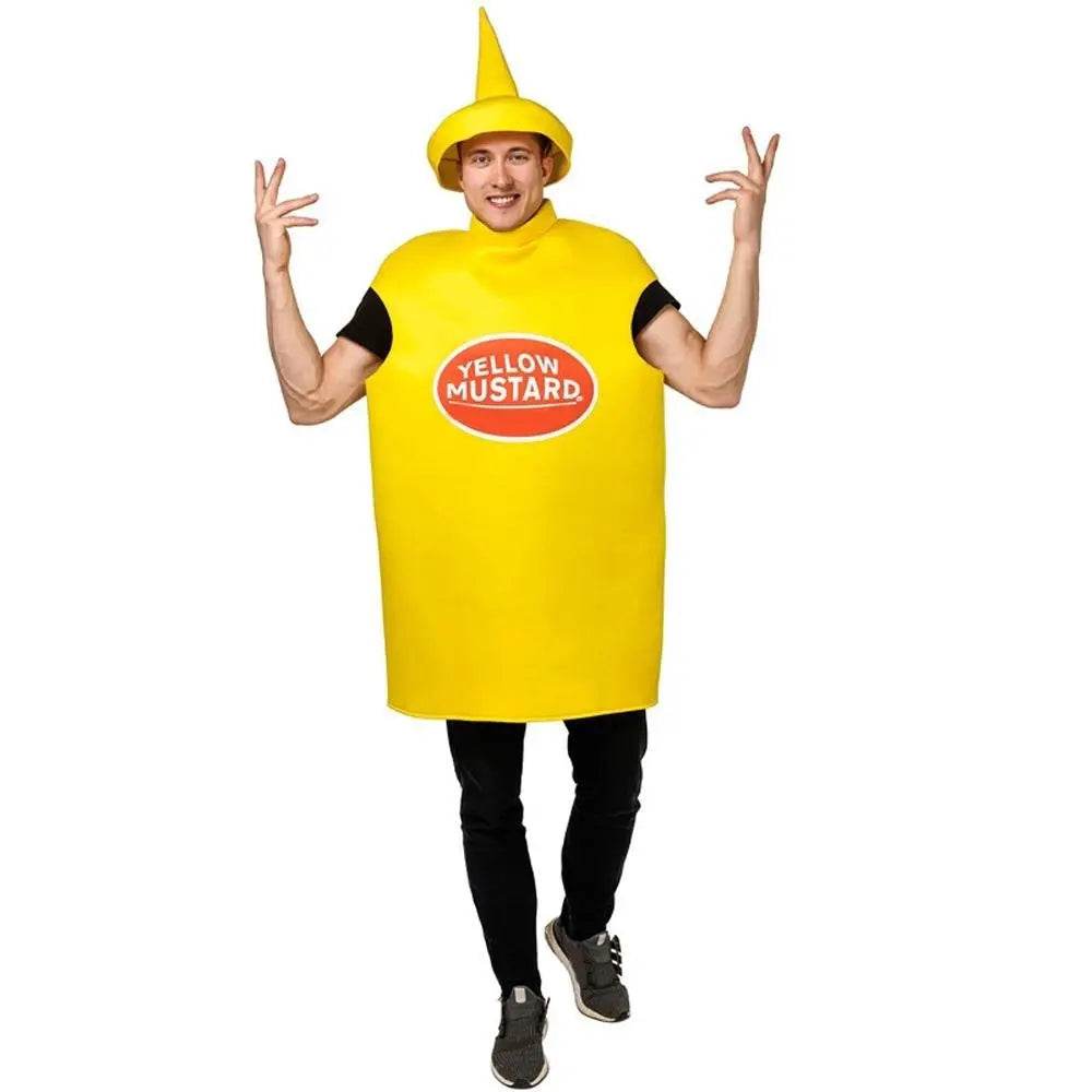Halloween Adult Couples Mustard Ketchup jumpsuit Costume Cosplay Party - zzcosplay