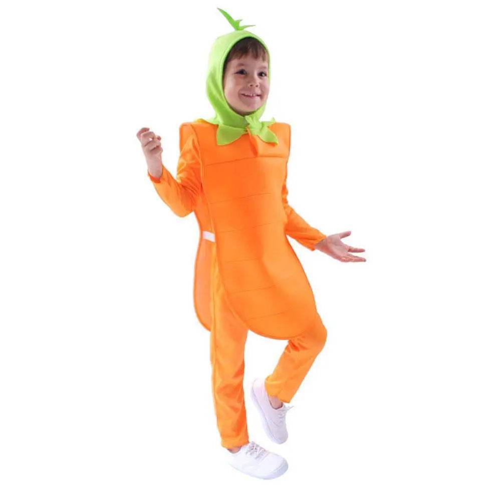 Halloween Carrot Cosplay Costumes Romper Onesie Cute Jumpsuit Outfit for Kids - zzcosplay