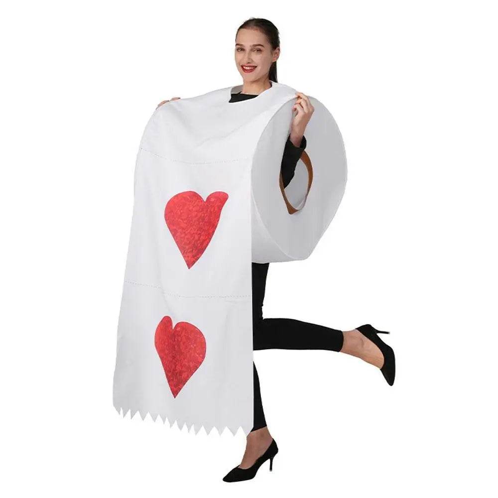 Halloween Couples Parody Toilet Paper Coat Heart Print Costume - zzcosplay