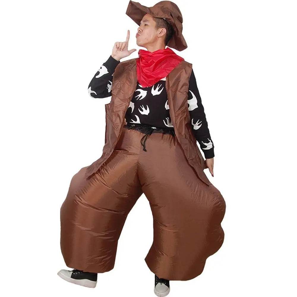 Halloween Cowboy Gunslinger Inflatable Party Stage Performance Cosplay Costume - zzcosplay