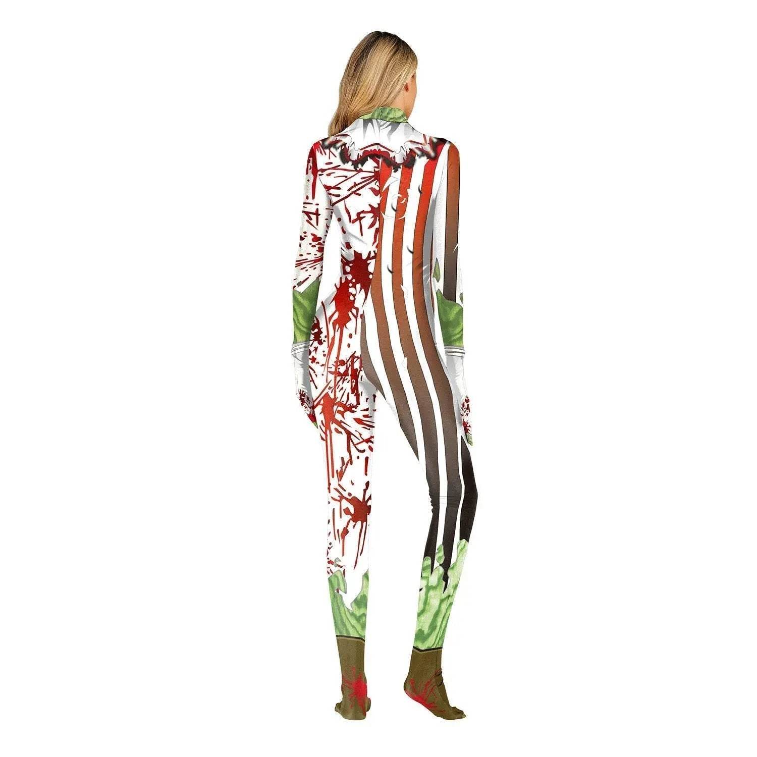 Halloween Masquerade Elastic Clown Cosplay Costume Polyester Bodysuit - zzcosplay