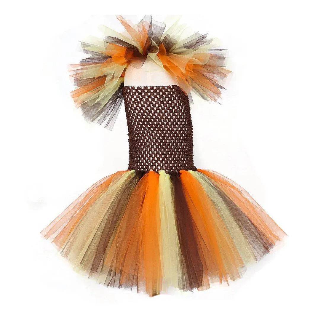 Jungle Safari Tutu Dress Costumes for Girls Halloween Reindeer Tiger Lion Leopard - zzcosplay