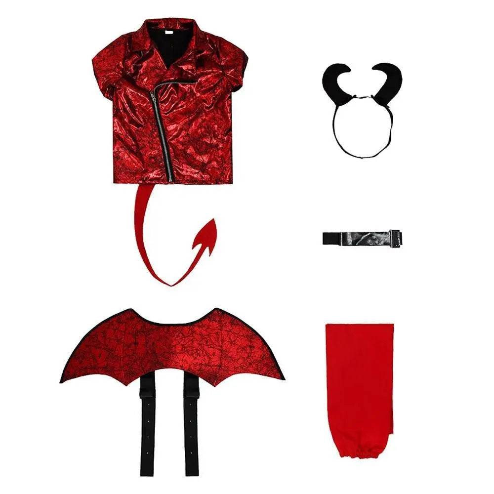 Kid's Punk Style Little Devil Costume Halloween Stage Cosplay - zzcosplay