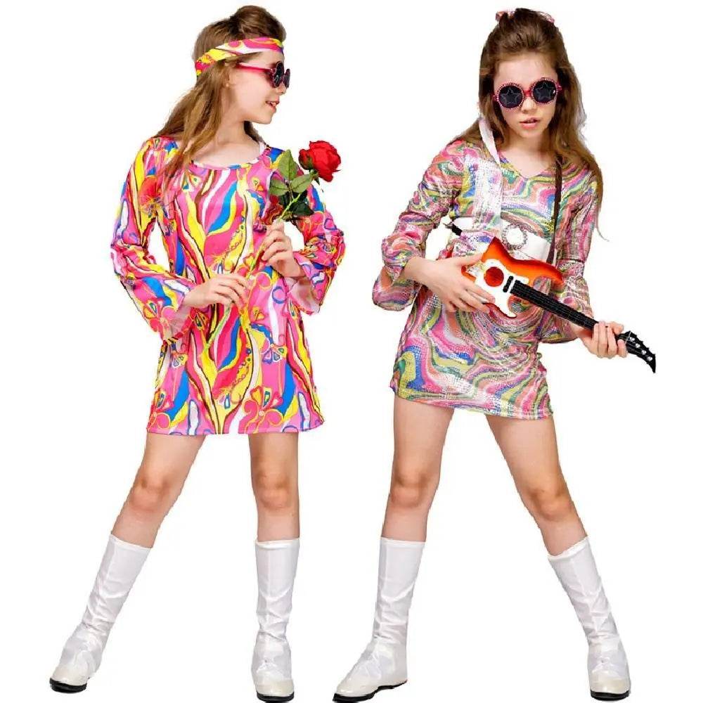 Kids Hip Hop Rock Hippie 80s Costumes Cosplay Halloween Outfit - zzcosplay