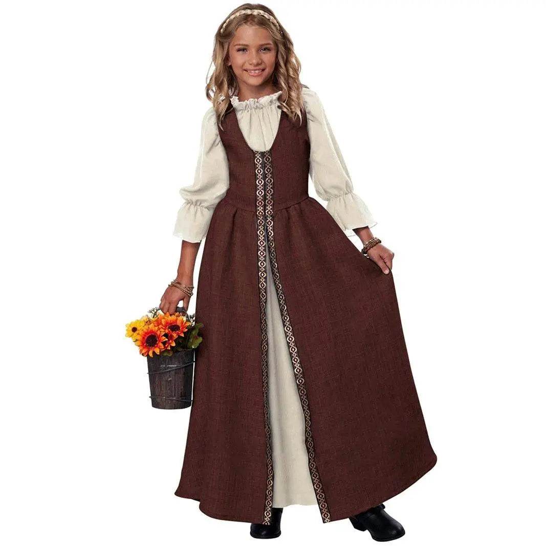 Medieval Palace Dress Vintage Kids Party Halloween Cosplay Costumes - zzcosplay